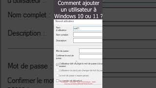 Comment ajouter un utilisateur à Windows 10 ou 11 [upl. by Egduj]