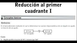 Semana 1 Reducción al Primer Cuadrante I5to SecundariaTrigonometría [upl. by Noired]