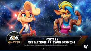 WWE 2K24 COCO BANDICOOT VS TAWNA BANDICOOT [upl. by Elreath56]