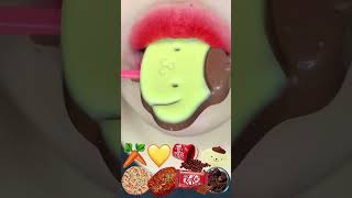 asmr CHILI SAUCE ENOKI MUSHROOM CARROT TANGHULU SPRINKLE COOKIE MILK CHOCOLATE BALL eating sounds [upl. by Halsted]