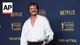 Pedro Pascal SAG Award 2024 winner praises friend Colman Domingo [upl. by Nesbitt]