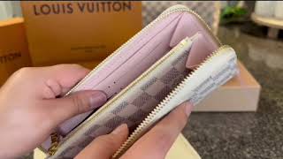 Louis Vuitton Clémence Wallet Damier Azur unboxing 2023 [upl. by Makell]