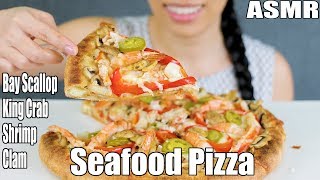 ASMR Eating Seafood Pizza King Crab Prawns Scallops Clams  먹방  Soft Eating Sounds [upl. by Roti806]