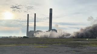 Stacks imploded at Paradise Fossil Plant in Muhlenberg County [upl. by Helaine568]