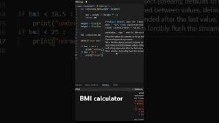 How to make BMI calculator using pythonbmicalculatorpythonprogrammingviralvideodevelopervideo [upl. by Baillieu]