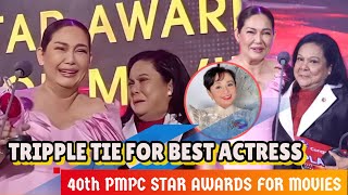 OMG❗️TRIPPLE TIE FOR MOVIE ACTRESSNORA AUNOR VILMA SANTOS amp MARICEL SORIANO 40th PMPC Star Award [upl. by Chester]