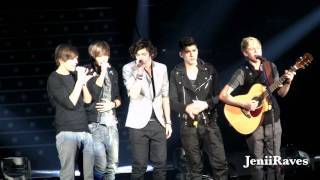 One Direction singing Grenade  Harry acting crazy HD [upl. by Dlorag]