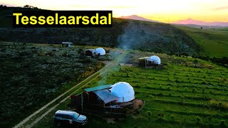 Dome glamping with hot tub near Caledon Western Cape South African farm stay Pomgratz [upl. by Annayehc]