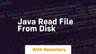 java read file from disk [upl. by Rohpotsirhc]