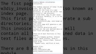 Dot Design W3DIY  Invoice module readme file coming soon Follow me  w3diy php html 代码 [upl. by Reena]
