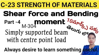 C23 STRENGTH OF MATERIALS ll Simply supported beam with centre load derivation and problem ll som [upl. by Lareneg]