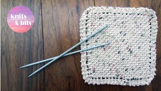 Learn to Knit  Simple Dishcloth  Knitting for Beginners [upl. by Savory]