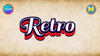 How to Make Retro Text Effect in Canva Just like Photoshop [upl. by Fillian]