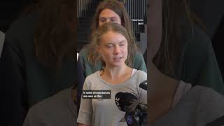 Greta Thunberg interrupted during climate protest in Amsterdam [upl. by Yesllek]