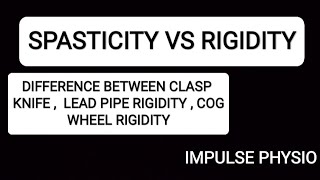 HYPERTONIA  SPASTICITY vs RIGIDITY IMPULSE PHYSIO [upl. by Waldon644]