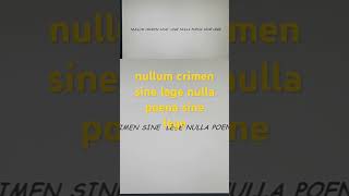 nullum crimen sine lege nulla poena sine lege [upl. by Adnoyek]