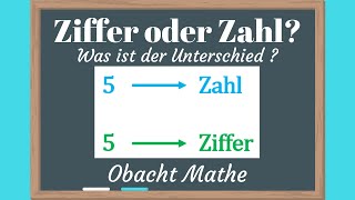 Ziffer oder Zahl Was ist der Unterschied  ganz einfach erklärt  ObachtMathe [upl. by Pembroke]