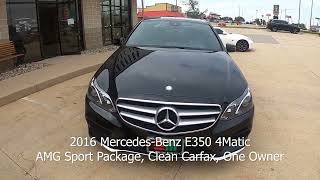 2016 Mercedes Benz E350 4Matic AMG Sport Package Clean Carfax One Owner [upl. by Cimbura]