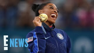 Simone Biles Wins 10th Olympic Medal Beating Rebeca Andrade in Vault  2024 Olympics  E News [upl. by Darahs]