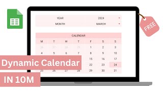 How to make an Dynamic Calendar on google sheets in 10 minutes  Free Template Level 1 [upl. by Erlewine211]