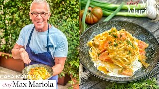 Pasta LINGUINE con POMODORI STRACCIATELLA e BOTTARGA esagerata Ricetta di Chef Max Mariola [upl. by Hak]