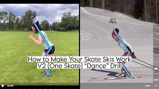 One Skate Dance  Beginner drill for V2 skate skiing [upl. by Schmidt]