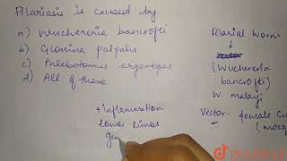 Filariasis is caused by  CLASS 12  HUMAN HEALTH AND DISEASE  BIOLOGY  Doubtnut [upl. by Noak]