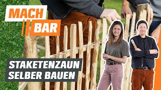 Staketenzaun selber bauen als Abgrenzung mit Törchen  OBI [upl. by Jenne734]