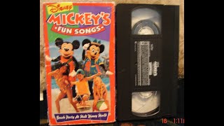 Mickeys Fun Songs Beach Party At Walt Disney World 1995 Full VHS  Reversed [upl. by Arem]