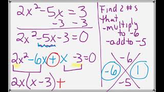 Solving Quadratic Equations by Factoring Trinomials [upl. by Iruam726]