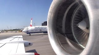 Full Engine View Startup Takeoff and Landing Fokker 70 Wien to Minsk Flight OS687 [upl. by Aehsat258]