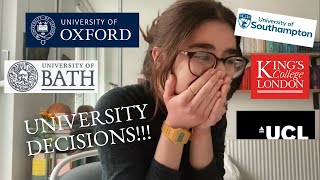 UNIVERSITY DECISIONS REACTIONS uk 2023 live reactions Oxford UCL Bath Kings and Southampton [upl. by Baumbaugh]