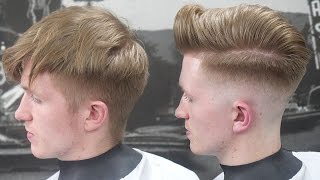 HAIRCUT TRANSFORMATION SKIN FADE POMPADOUR [upl. by Aidnyc783]