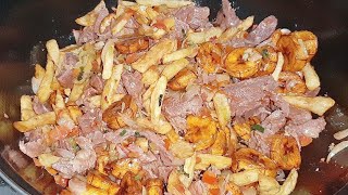 Beefteck Plantain Recipe  QUICK AND EASY STEP STEP PROCESS [upl. by Nadnerb]