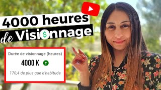 Comment obtenir 4000 heures de VISIONNAGE sur YouTube  6 Astuces [upl. by Erastus]