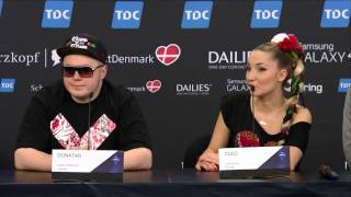 ESCKAZ in Copenhagen Donatan amp Cleo Poland pressconference [upl. by Llen]