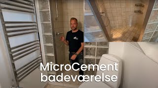 MicroCement badeværelse  Badeværelse før og efter MicroCement [upl. by Eiser]