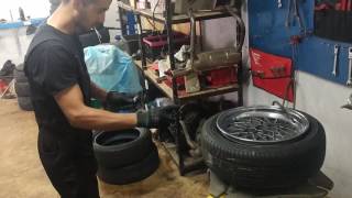 Fire blast tire inflating 7x15 alloy vs 17555 rubber [upl. by Rosenberg292]