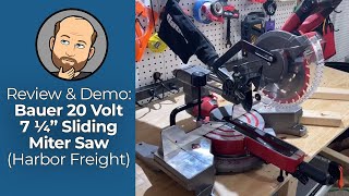 Review amp Demo Bauer 20 Volt 725quot Sliding Miter Saw Harbor Freight  EverCurious Geek [upl. by Bartlett]