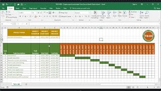 TECH005  Create a quick and simple Time Line Gantt Chart in Excel [upl. by Ruder979]