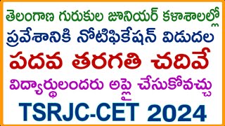 TSRJC CET 2024 Notification  Telangana residential intermediate colleges admission notification [upl. by Alohs]