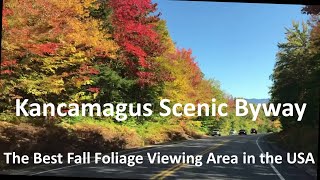 Travel in the USA Breathtaking scenery of fall foliage along Kancamagus Scenic Byway [upl. by Wynny]