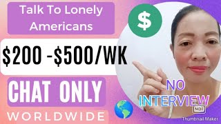 Work From Home CHAT JOBS in 2024Earn 💰500Week Talk To Lonely Americans NO INTERVIEWonlinejobs [upl. by Tica]