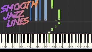 Learn smooth jazz lines C minor pentatonic Easy Synthesia Piano tutorial [upl. by Corby]