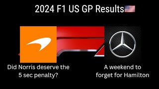 2024 F1 US GP Results McLaren Mercedes [upl. by Hornstein]