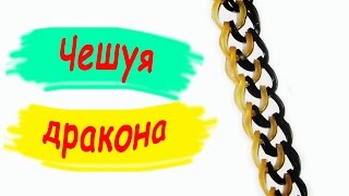 Rainbow Loom Bands  Браслет из резинок  Чешуя дракона  Браслеты из резинок [upl. by Felicle]