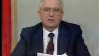 GORBACHEV RESIGNATION  COLLAPSE SOVIET UNION  December 25  1991 [upl. by Colman]