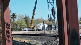 crane lifting Roseville California Jr Davis railyards [upl. by Hamish]