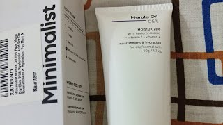 Minimalist Marula Oil 5 Face Moisturizer Unboxing and Review [upl. by Nipha]