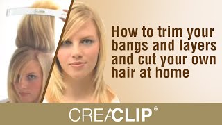 How to trim your bangs and layers and cut your own hair at homeCreaClip Commercial [upl. by Nesyaj764]